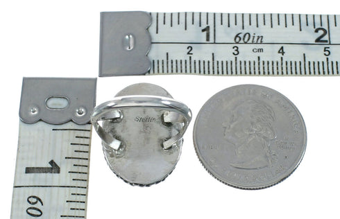 Navajo Sterling Silver Oyster Shell Ring Size 8 SN20449